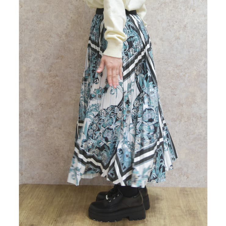 花柄プリーツスカート | axes femme | 詳細画像2 