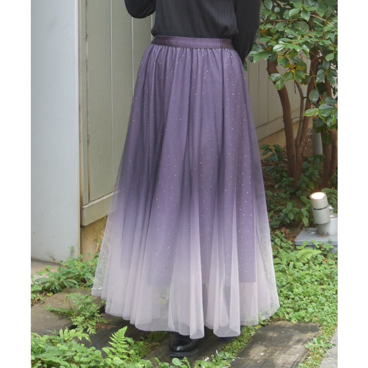 パープル | チュールラメスカート | axes femme