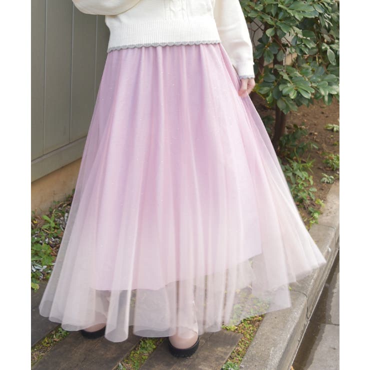ピンク | チュールラメスカート | axes femme