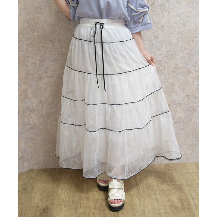 白 | ラインチュールスカート | axes femme