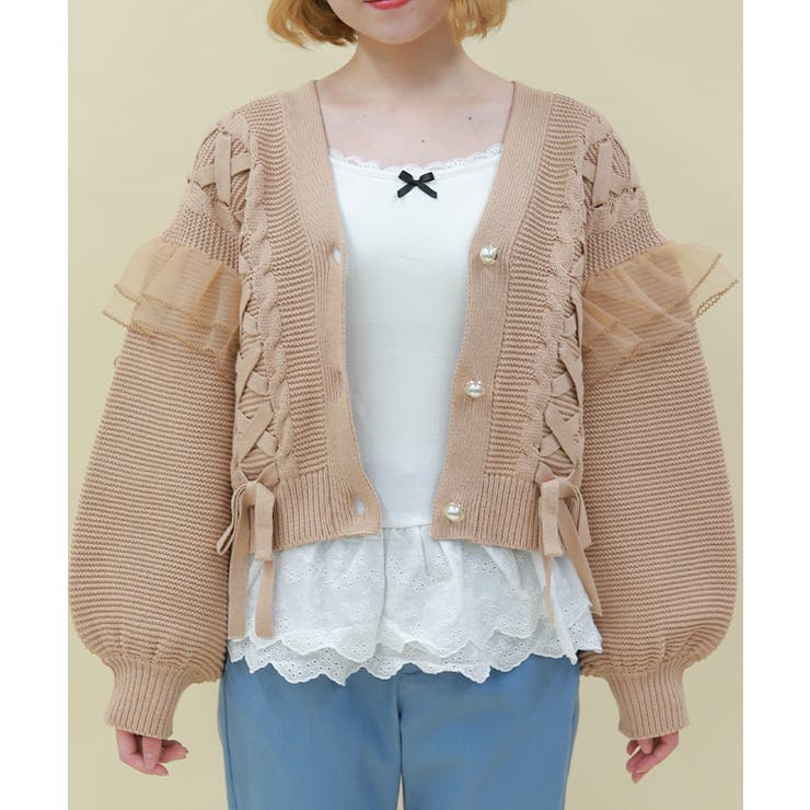 白 | 裾レースカップ付きキャミ | axes femme