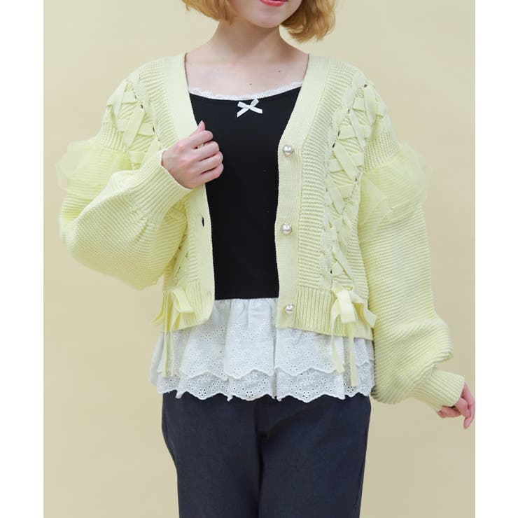 黒 | 裾レースカップ付きキャミ | axes femme