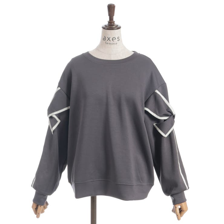 グレー | 袖リボンカットプルオーバー | axes femme