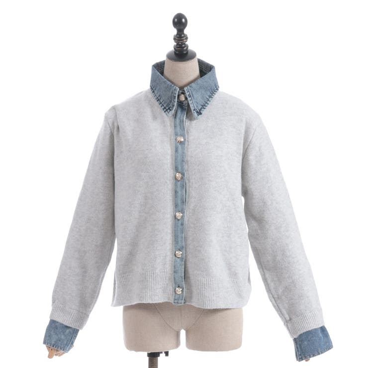 デニム切替ニット | axes femme | 詳細画像15 