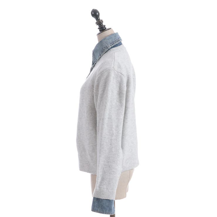 デニム切替ニット | axes femme | 詳細画像16 