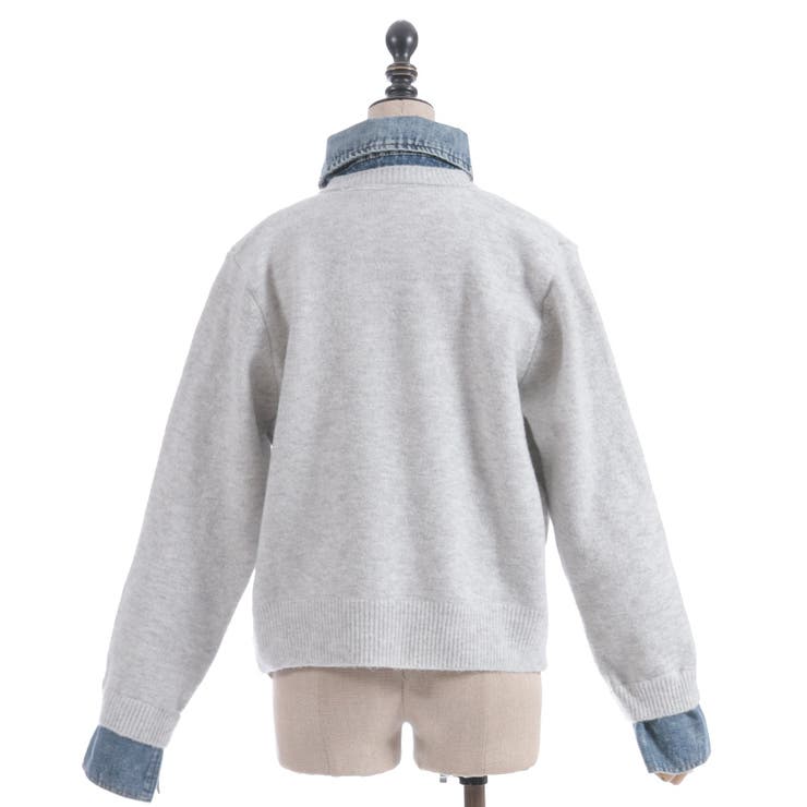 デニム切替ニット | axes femme | 詳細画像17 