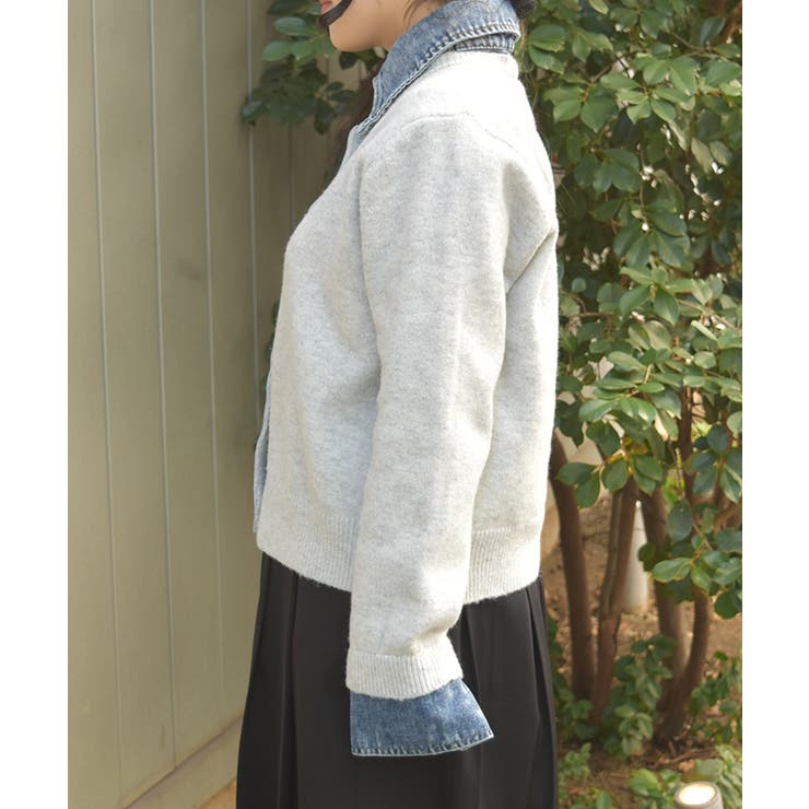 デニム切替ニット | axes femme | 詳細画像2 