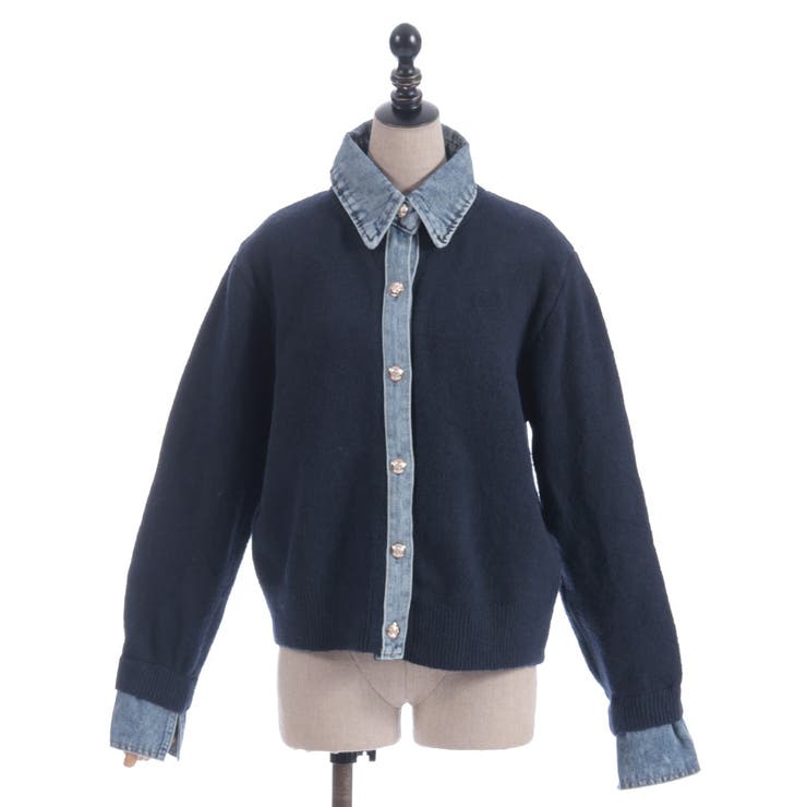 デニム切替ニット | axes femme | 詳細画像24 