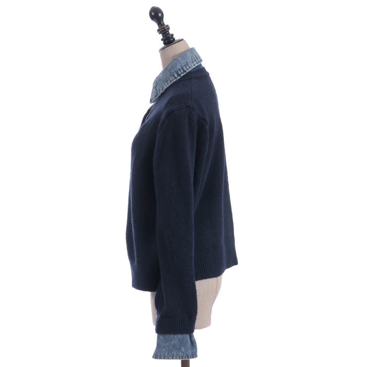 デニム切替ニット | axes femme | 詳細画像25 