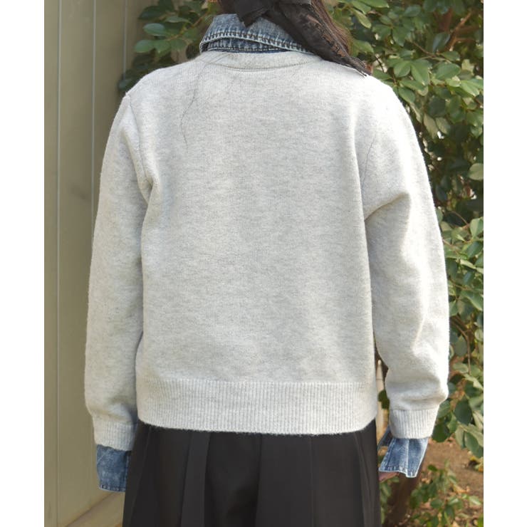 デニム切替ニット | axes femme | 詳細画像3 