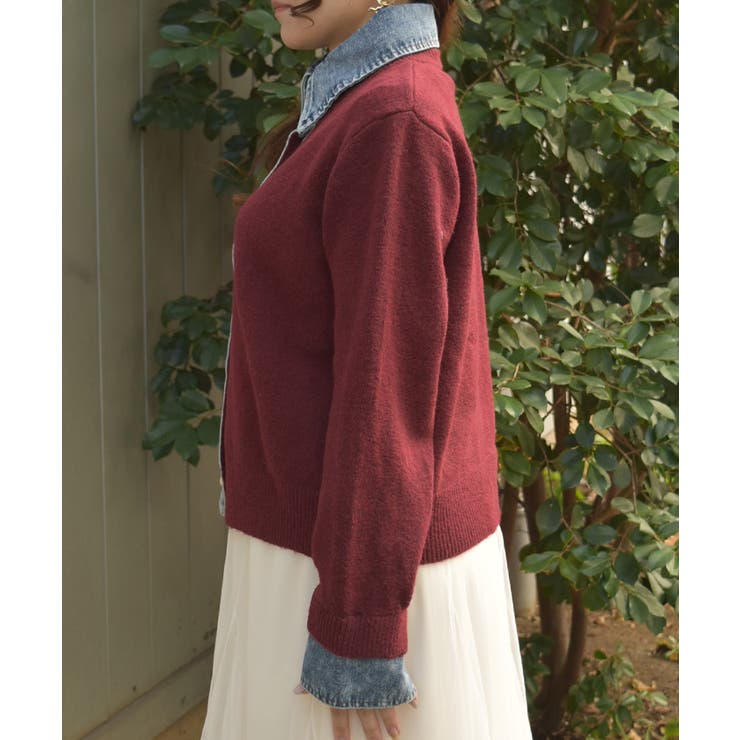 デニム切替ニット | axes femme | 詳細画像4 