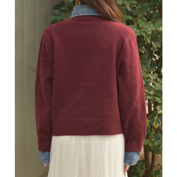 デニム切替ニット | axes femme | 詳細画像5 