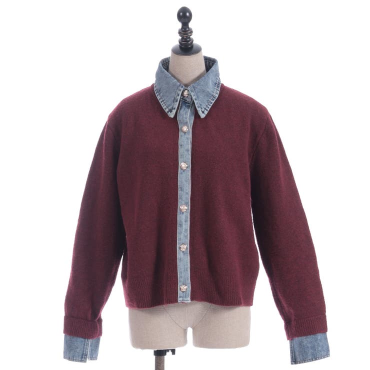 デニム切替ニット | axes femme | 詳細画像6 