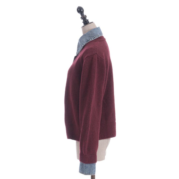 デニム切替ニット | axes femme | 詳細画像7 