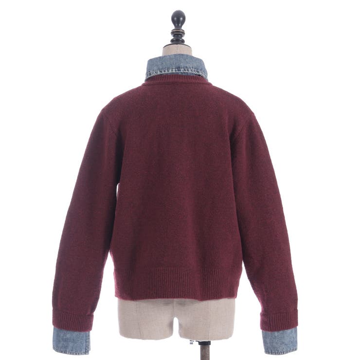 デニム切替ニット | axes femme | 詳細画像8 