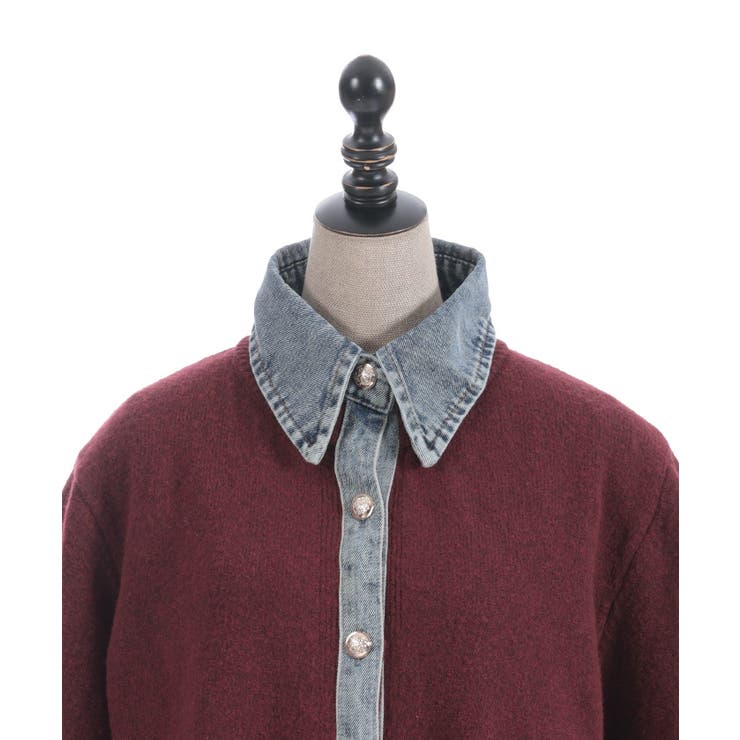 デニム切替ニット | axes femme | 詳細画像9 