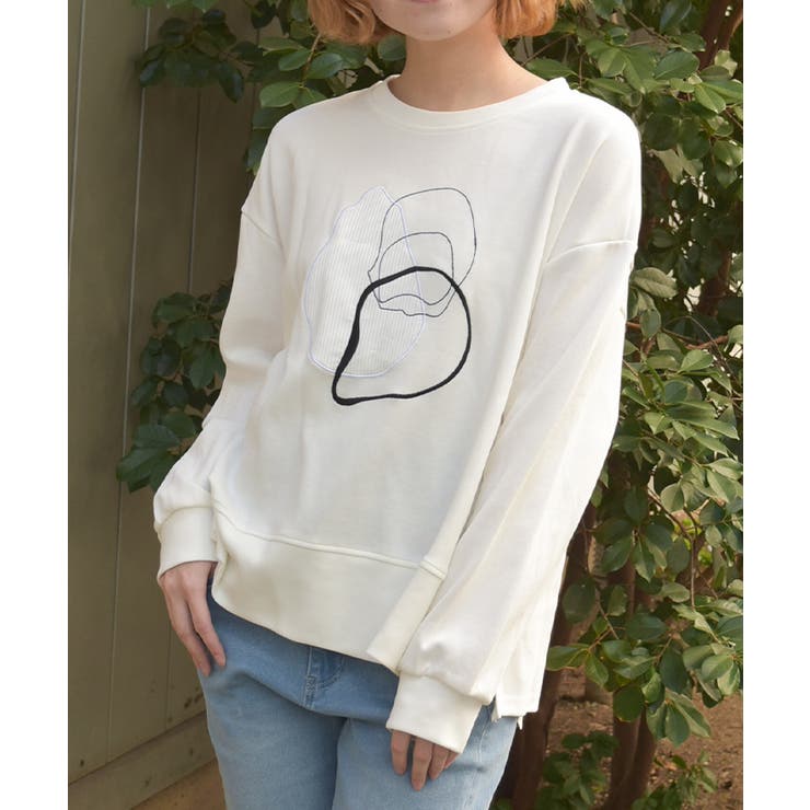 モチーフ刺繍スウェット | axes femme | 詳細画像1 