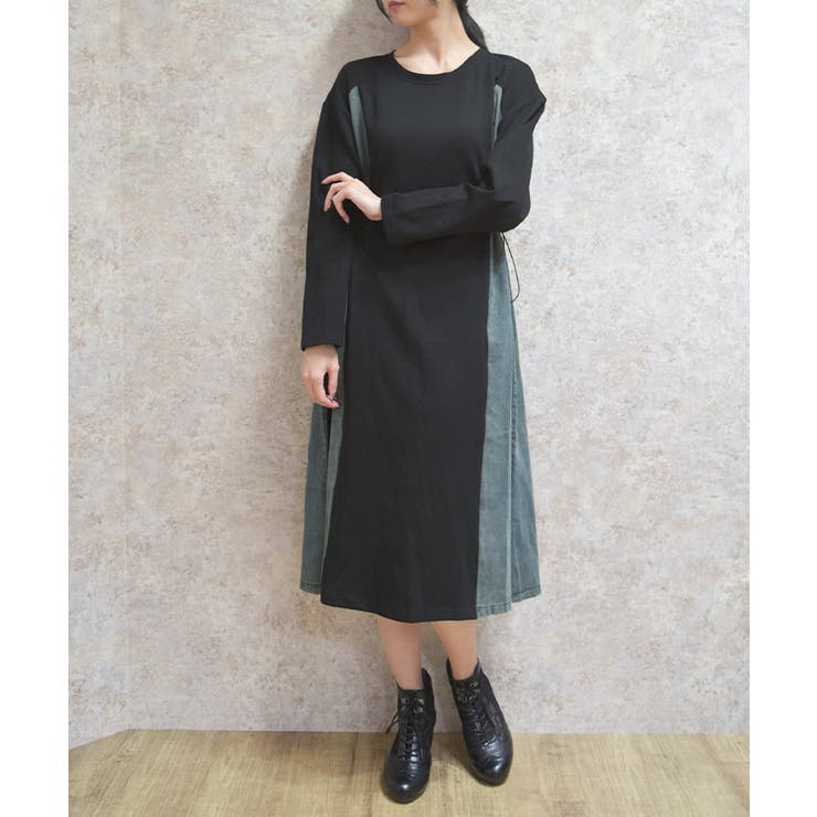 黒 | 切替カットワンピース | axes femme