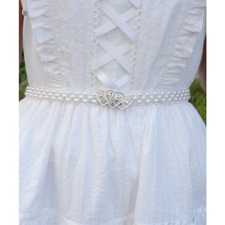 シルバー | ハートパールゴムベルト | axes femme