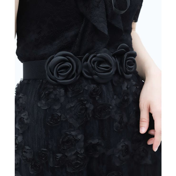 黒 | ローズモチーフベルト | axes femme