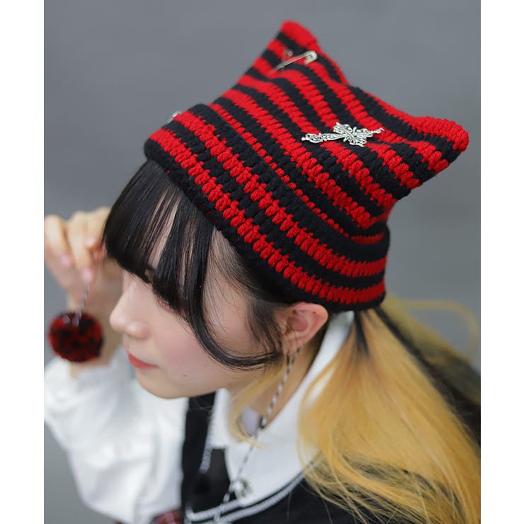 ボーダーネコミミニット帽 | axes femme | 詳細画像4 