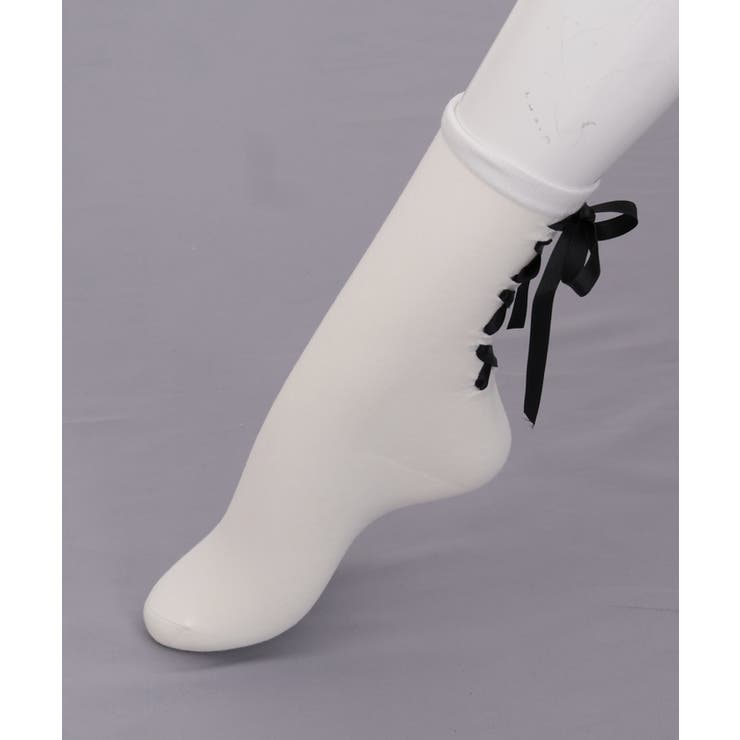 白 | 後ろレースアップソックス | axes femme