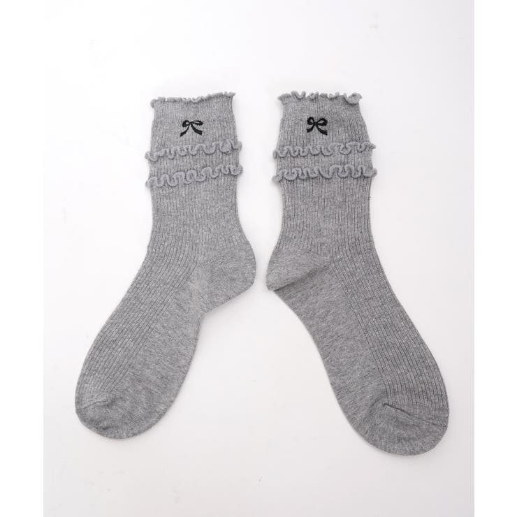 【新品現品】LIS CALLA “My Diary”ソックス　靴下 リボン　総柄 LIS CALLA｜“My Diary”花柄リボンソックス（ブラック） - メルカリ