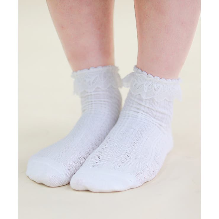 白 | ラメ入りレースソックス | axes femme