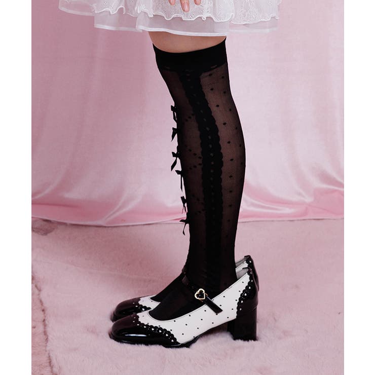 リボンシアーニーハイソックス | axes femme | 詳細画像2 