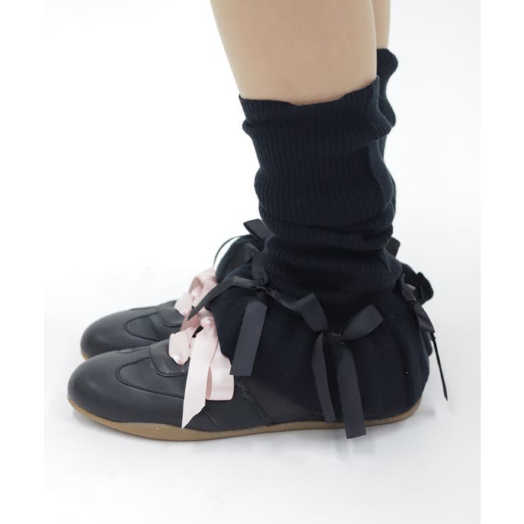 リボン付リブレッグウォーマー | axes femme | 詳細画像2 