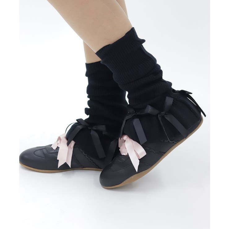 リボン付リブレッグウォーマー | axes femme | 詳細画像3 