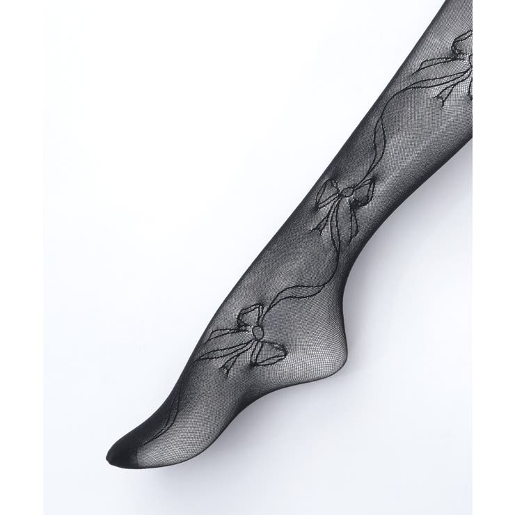 リボン柄シアータイツ | axes femme | 詳細画像2 