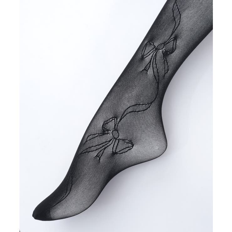 リボン柄シアータイツ | axes femme | 詳細画像4 