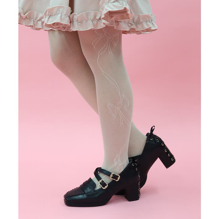 生成り | リボン柄シアータイツ | axes femme