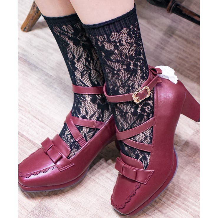 黒 | レースハイソックス | axes femme