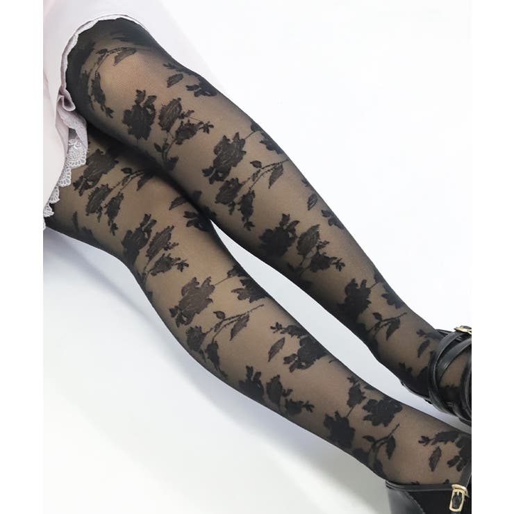 ローズ柄シアータイツ | axes femme | 詳細画像3 