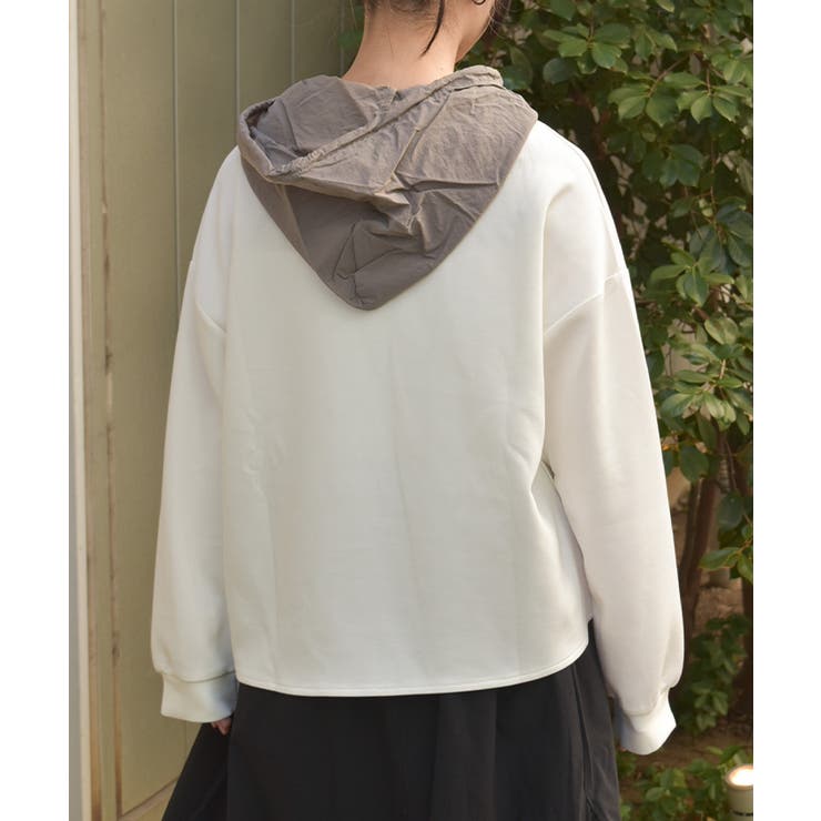 異素材切替フーディ | axes femme | 詳細画像3 