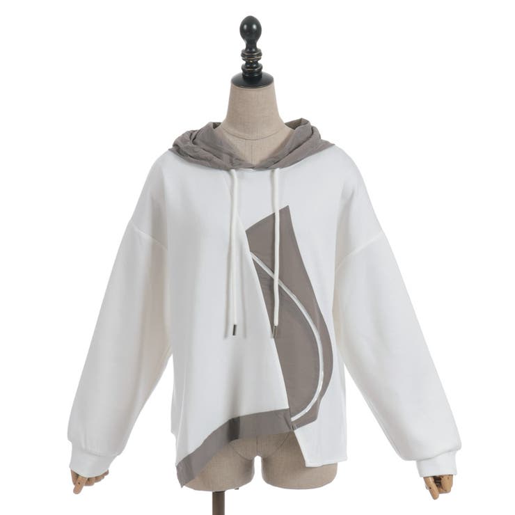 異素材切替フーディ | axes femme | 詳細画像4 