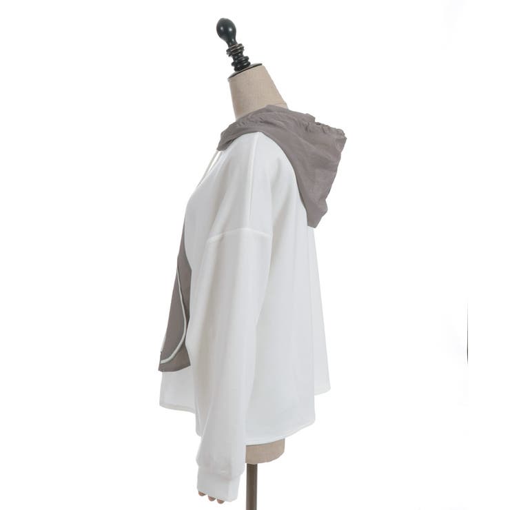 異素材切替フーディ | axes femme | 詳細画像5 