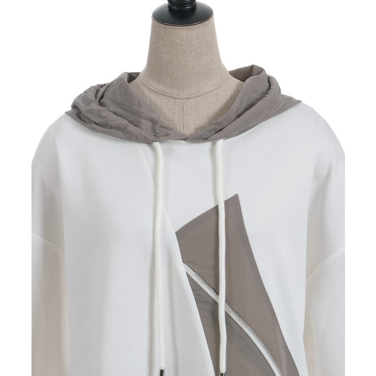 異素材切替フーディ | axes femme | 詳細画像7 