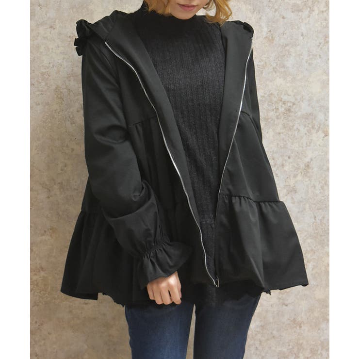 黒 | ミドル丈フードコート | axes femme