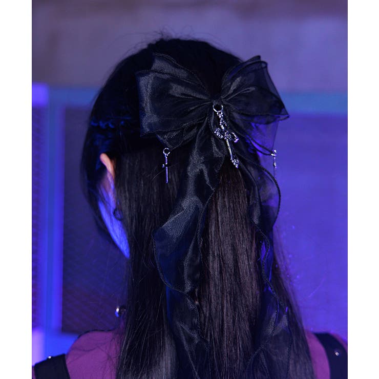 黒 | クロスチャームリボンクリップ | axes femme