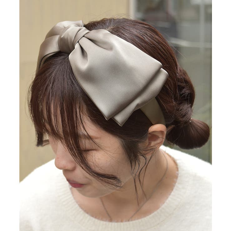 グリーン | サテンリボンカチューシャ | axes femme