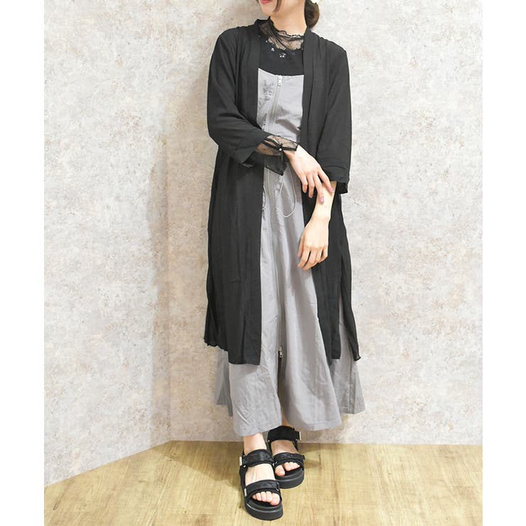 黒 | シフォンロングカーデ | axes femme
