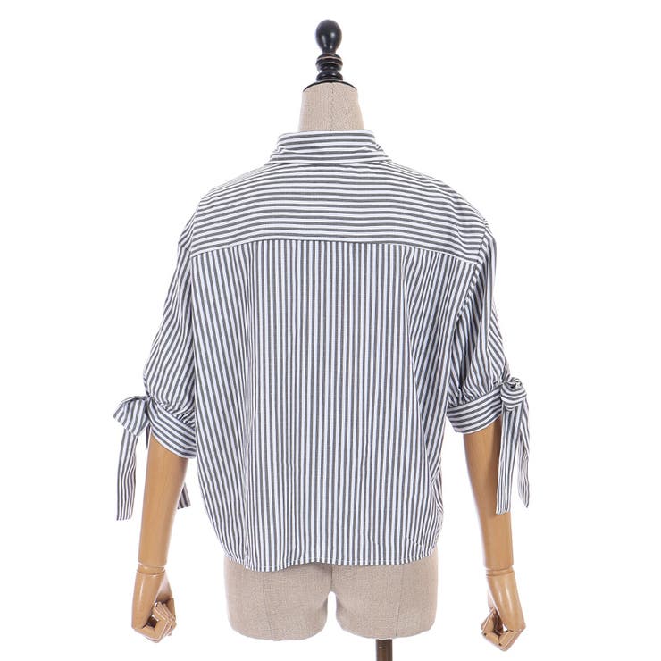 袖リボンストライプシャツ | axes femme | 詳細画像16 