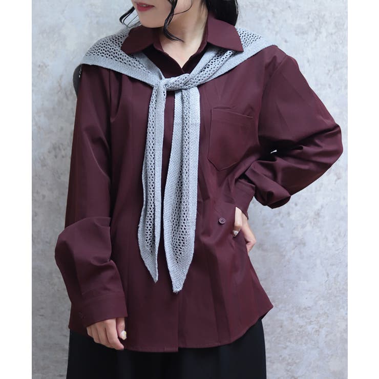 ワイン | スカーフ付シャツ | axes femme
