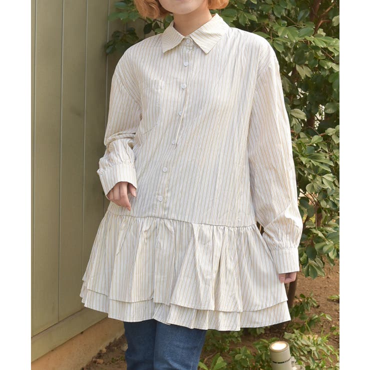 ベージュ | ストライプチュニック | axes femme