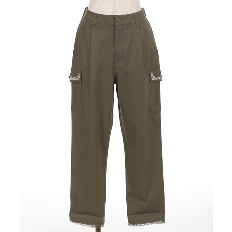 裾ストライプカーゴパンツ[品番：IGAW0000134]｜axes femme