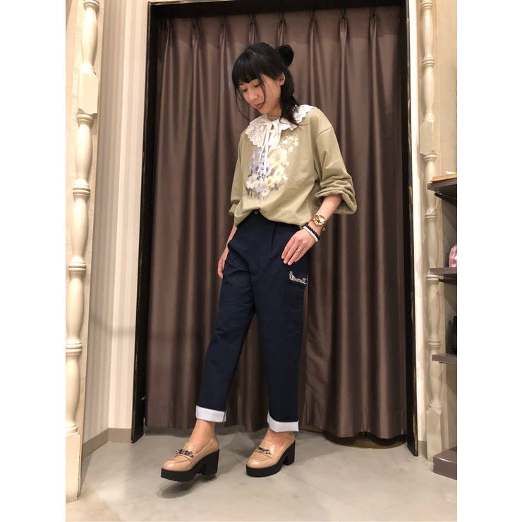 裾ストライプカーゴパンツ[品番：IGAW0000134]｜axes femme