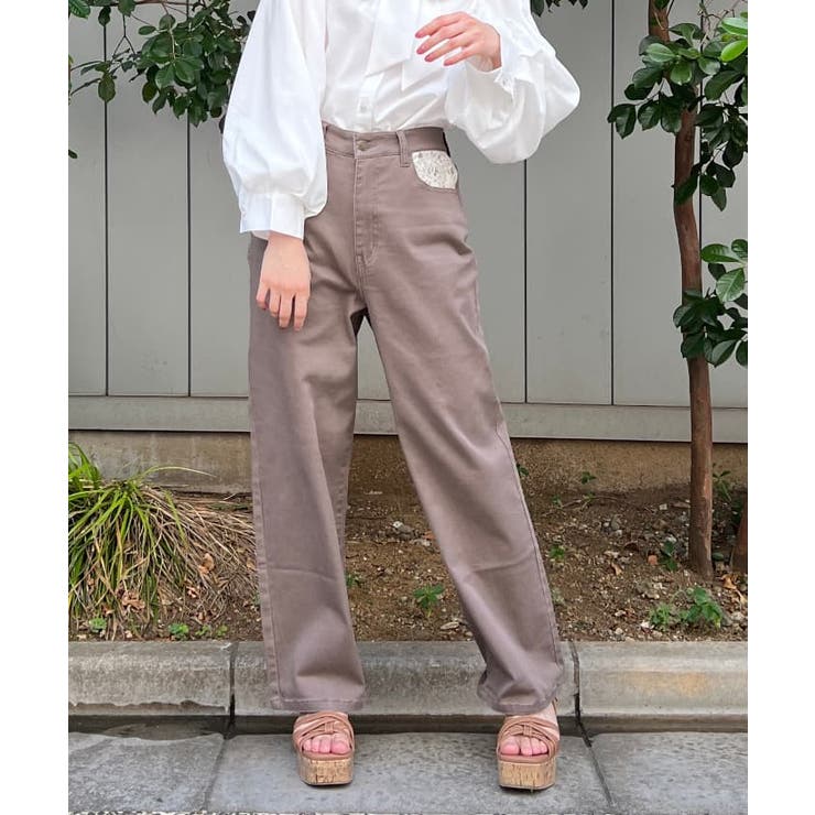 モカ | フラッシャー付デニムパンツ | axes femme